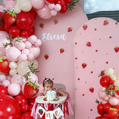 Strawberry Pink and Red Balloons Arch Kit - Image 2