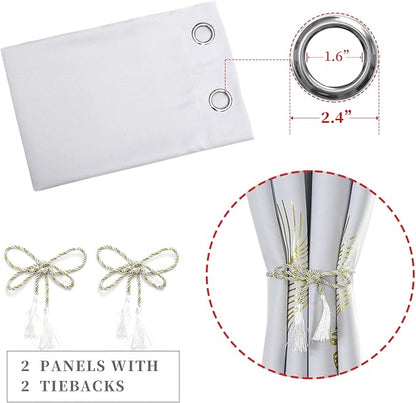 Greyish White Room Darkening Curtains 90 Inches Long - Image 4