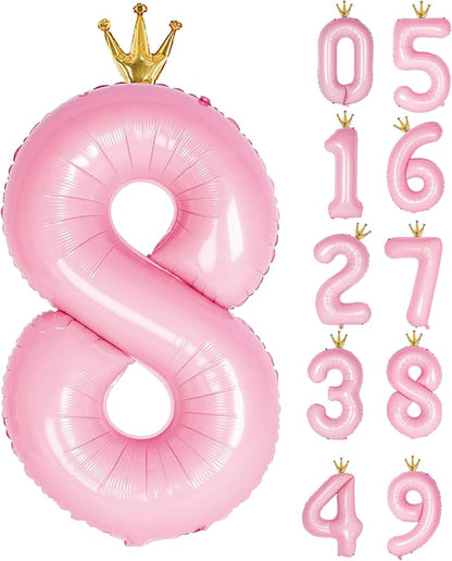 Giant Light Pink Number 8 Balloon by GifloonOfficial