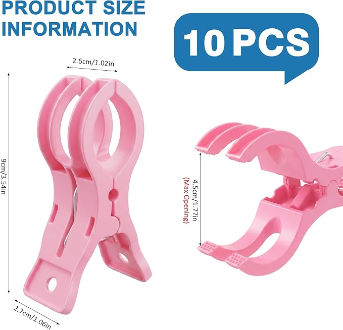 Putros 10 Pack Balloon Arch Clips 3.5 Inch Pink Spring Clamps - Image 2