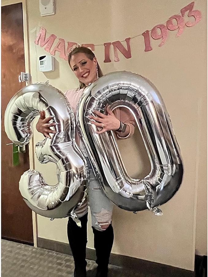 Silver Number 3 Balloon 40 Inch, 3rd Birthday Party Decorations Men Women | - Image 7