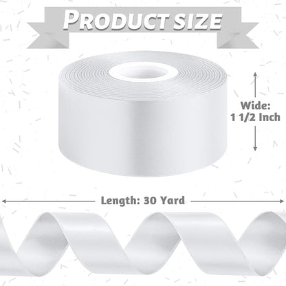 1 1/2In 30Yards Silver Ribbon for Gift Wrapping Christmas Tree Decorations | - Image 2