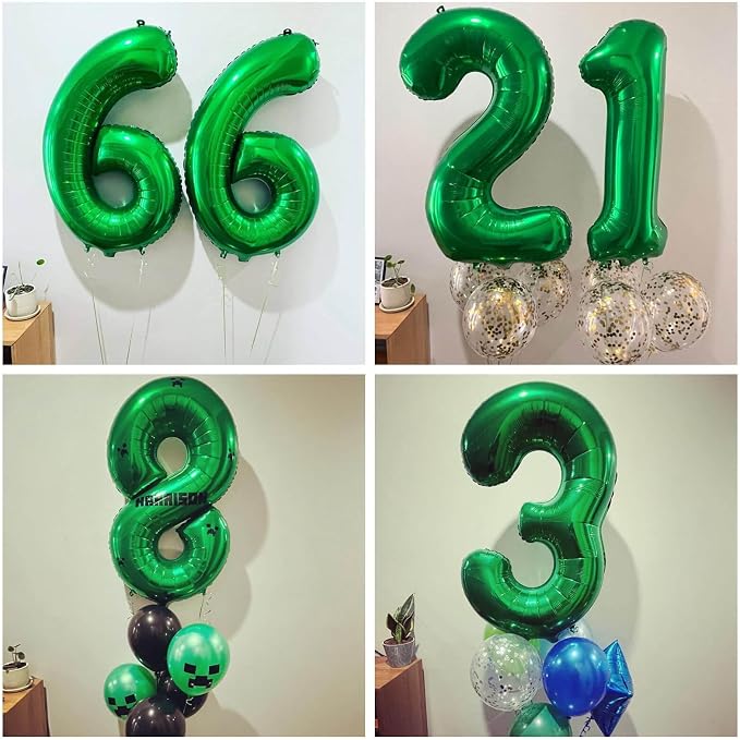 Number 60 Dark Green Balloons 40 Inch Giant Green 60 Numer Foil Helium Balloons - Image 6