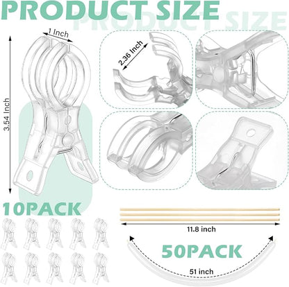 10 Pack Large Balloon Arch Clips Plastic Transparent Backdrop Spring Clamps 3.5 - Image 2
