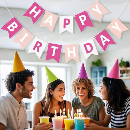 Happy Birthday Banner Sign, Birthday Garland Wall Door Hanging Banners Flag - Image 4