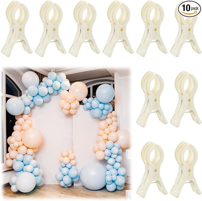 LemonRoad 10 Pack Large Balloon Arch Clips Plastic Transparent Backdrop Spring by Unknown