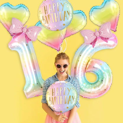 Rainbow Birthday Balloon for Bubble Party Decorations, 40 inch Large Number 5 - Image 6