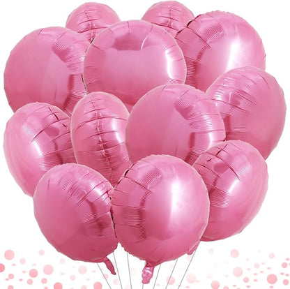 TONIFUL 30Pcs 18 Inch Round Balloons Large Pink Round Shape Foil Ballons Big by TONIFUL