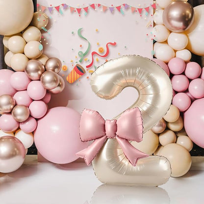 40 Inch Cream Number 2 Balloon - Image 5