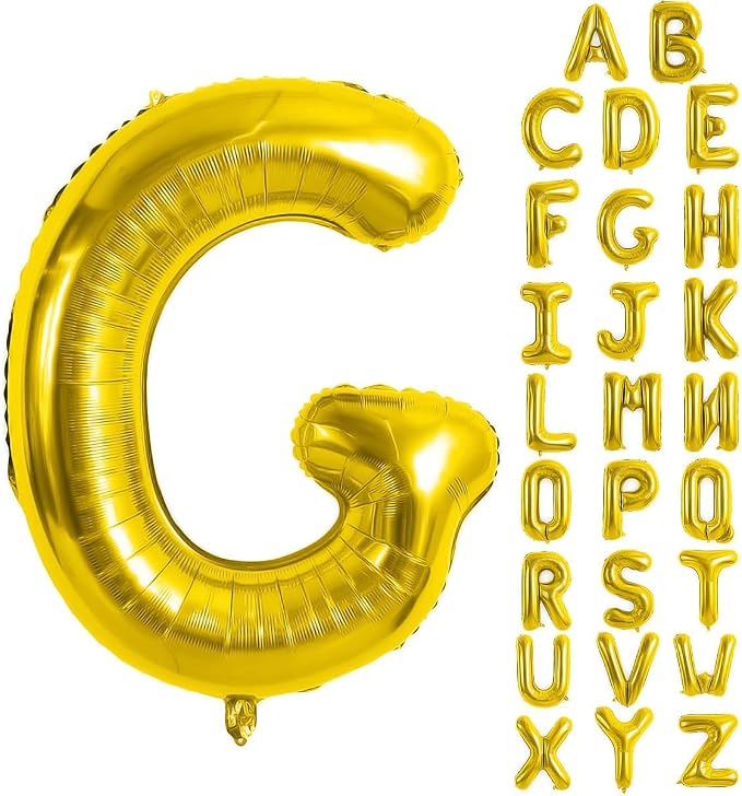Gold Letter Balloons 40 Inch Large Letter G Balloon Aluminum | Foil Mylar Big by YUNSHANGMO