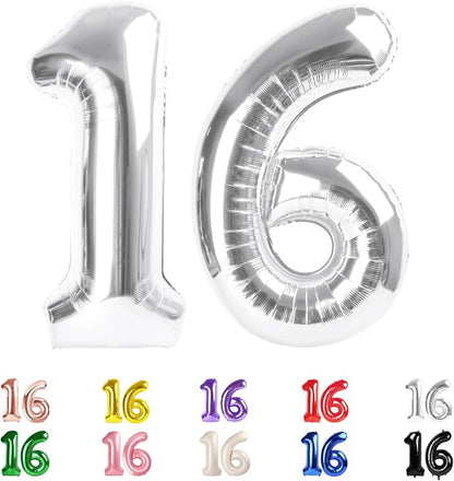 16 Balloon Numbers 40Inch for 16th Year Old Birthday Decorations, Inflation by Mluchee