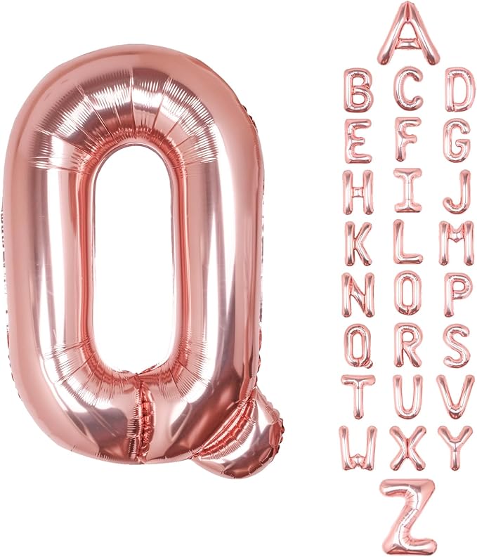 Letter Balloons Rose Gold 40 Inch Q Large Big Foil Mylar Balloon | by Unknown