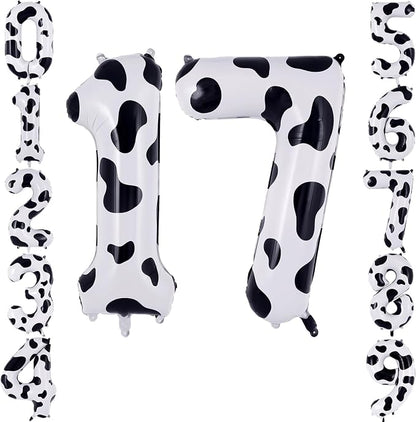 40 Inch Cow Print Number 17 Balloon by TNCDJKPA
