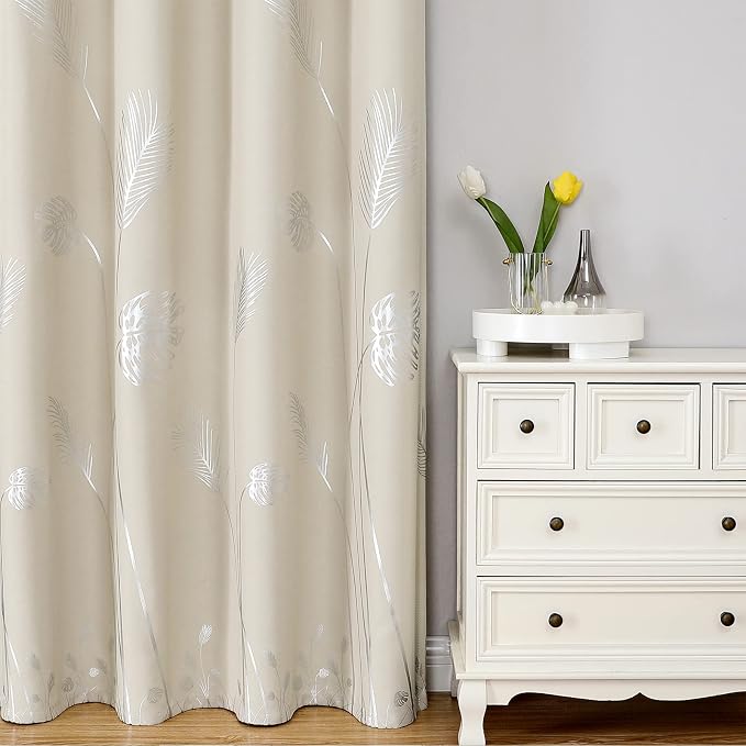 Room Darkening Cream Beige Curtains 84 Inches Long, Thermal Insulated Grommet - Image 2