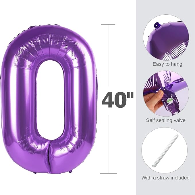 Number Balloons Purple 24 Balloon 40 inch - Image 5