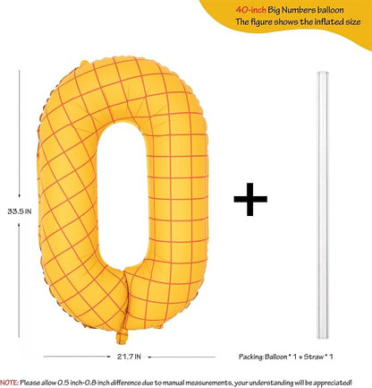 40 In Matte Yellow Number 0 Balloons Helium Foil Mylar Balloon Digital 0 | The - Image 2