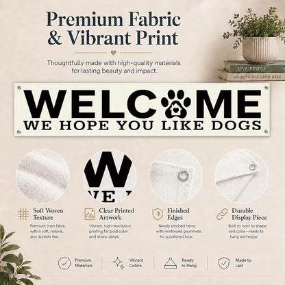 Welcome Hanging Banner, Dog Wall Decor Banner, Rustic Welcome Sign - Image 5