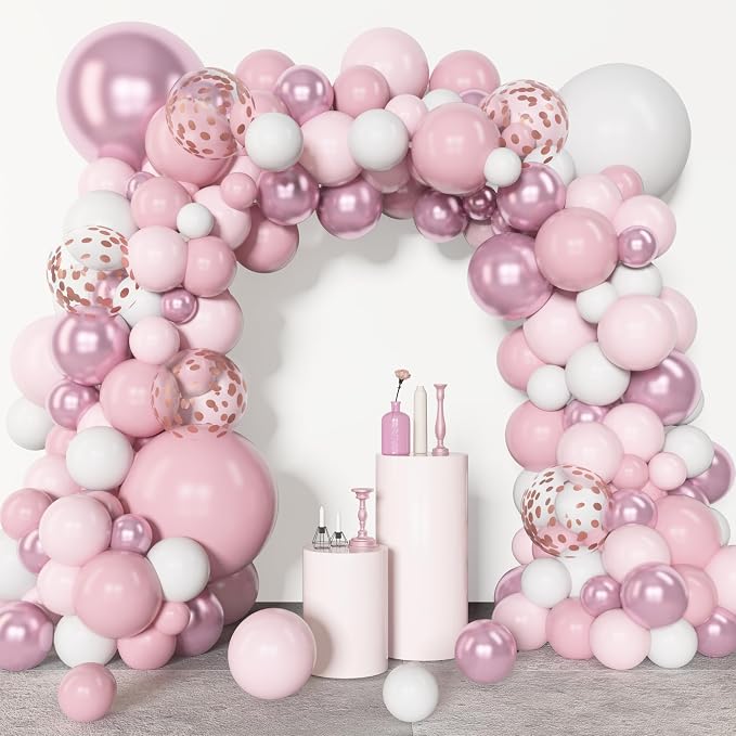 Amandir 153pcs Pink White Balloons Arch Garland Kit Different Sizes | 18 12 10 - Image 5