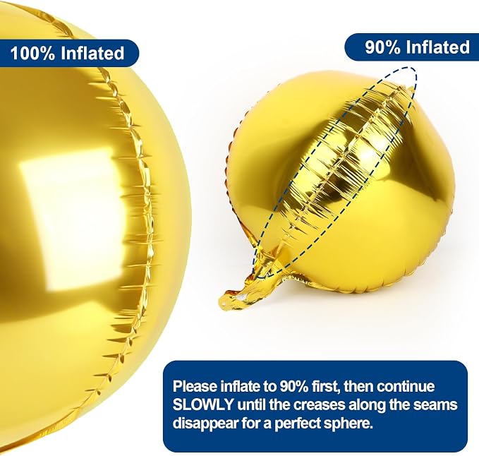 6pcs Gold Foil Balloons 22inch Round Balloons - Image 7