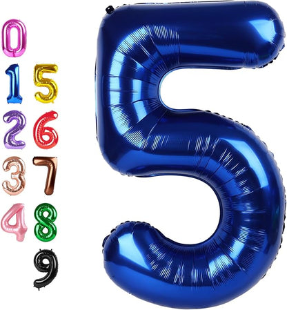 Number Balloons Blue 5 Balloon 40 inch by Enyeopd