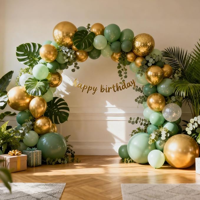 RUBFAC Gold Balloons Different Sizes Chrome Gold Balloon Arch Kit 129pcs | - Image 5