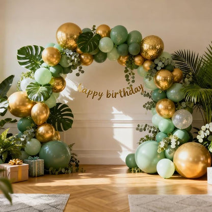 RUBFAC Gold Balloons Different Sizes Chrome Gold Balloon Arch Kit 129pcs | - Image 5