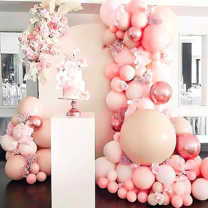 PartyWoo Baby Pink Balloons 140pcs Pastel Light Pale Pink Color | 18 12 10 5 - Image 5