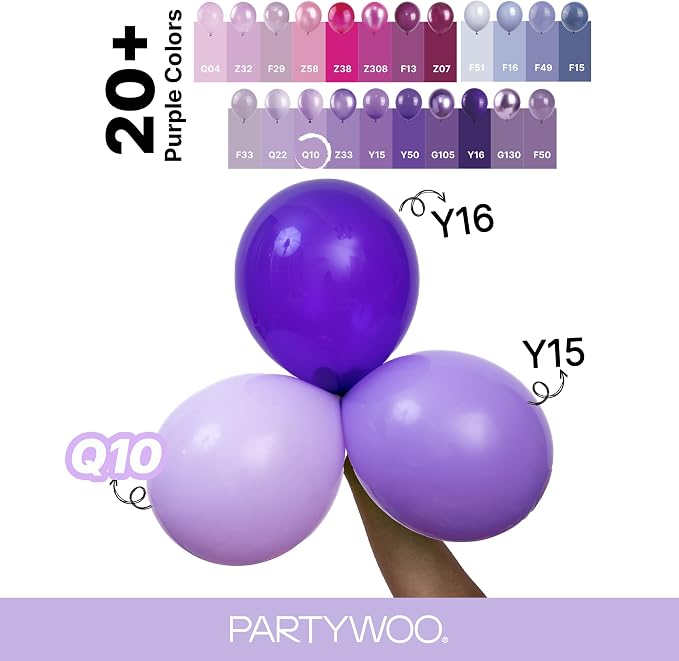 PartyWoo Lavender Balloons 152pcs Light Pastel Purple Lilac Color | 18 12 10 5 - Image 4