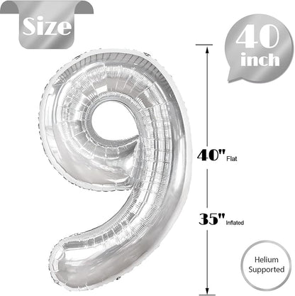 Sliver Number 9 Balloon 40 Inch - Image 5