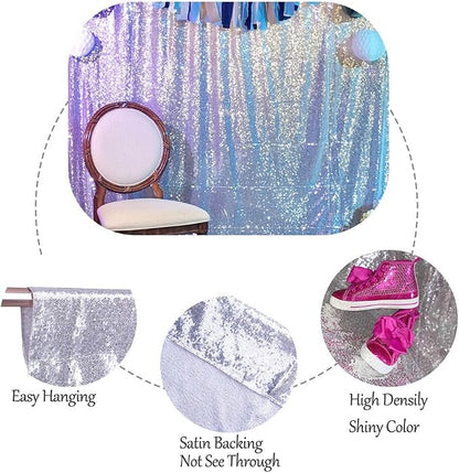 SquarePie 8x8ft Silver Sequin Backdrop, High Density Non-Transparent Glitter - Image 7