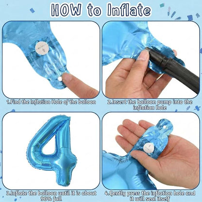 Light Blue Number 14 Balloon 40 Inch, Foil Numeral - Image 5