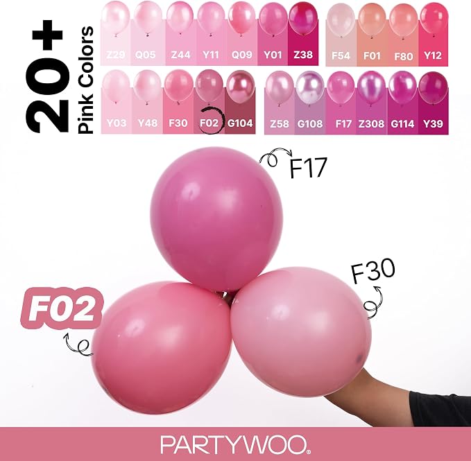 PartyWoo Mauve Dusty Balloons 140pcs Pink Rose Color 18 12 10 5 Inch | 18 12 10 - Image 4