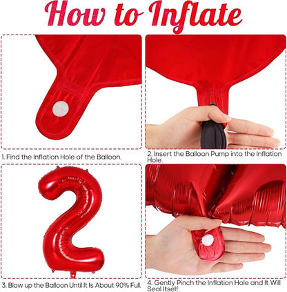 Red Number 26 Balloons, 40 Inch Big Large Foil Number Balloons, Jumbo Giant - Image 4