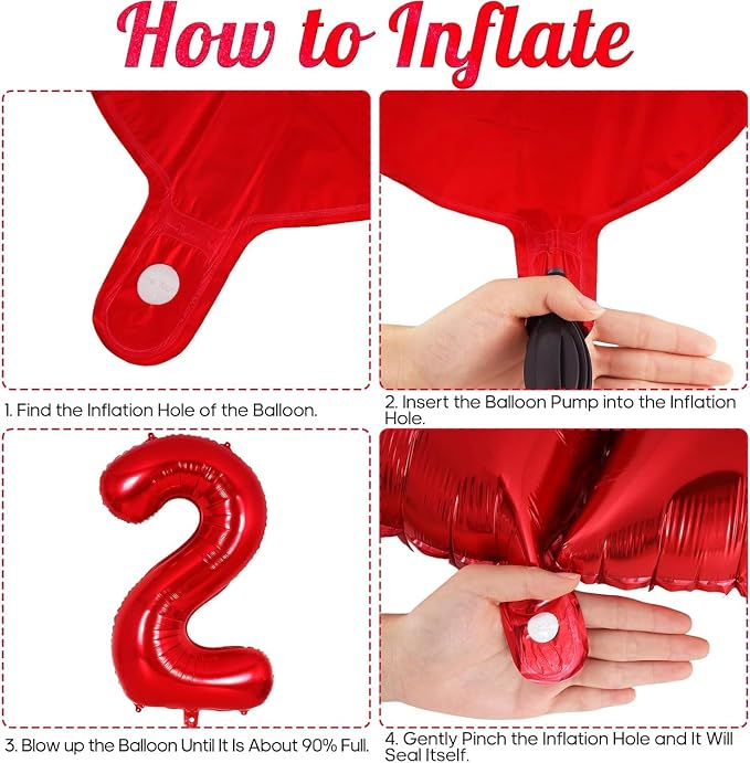 Red Number 28 Balloons, 40 Inch Big Large Foil Number Balloons, Jumbo Giant - Image 5