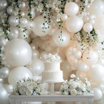 RUBFAC Pearl White Balloons Different Sizes 105pcs 5/10/12/18 Inches - Image 7