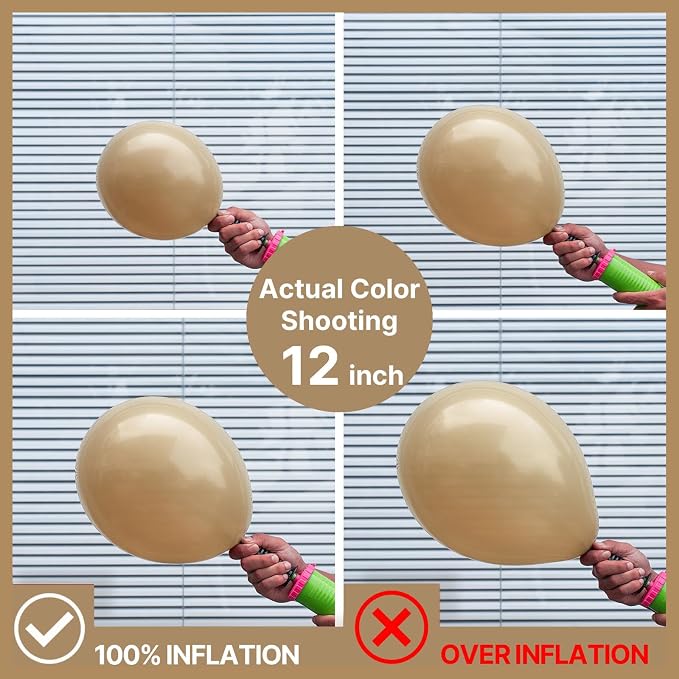 PartyWoo Light Brown Balloons 100pcs Nude Neutral Boho Tan Fall Color | 12 Inch - Image 4