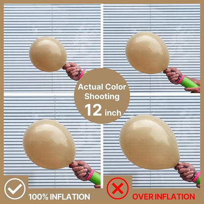 PartyWoo Light Brown Balloons 100pcs Nude Neutral Boho Tan Fall Color | 12 Inch - Image 4