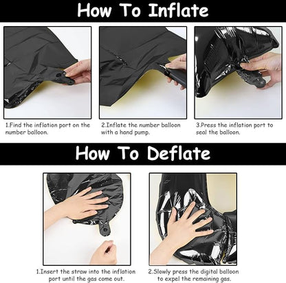 40 Inch Balloon Number 7 Black, Large Foil Number Balloons Set 0-9, Digital 7 - Image 7