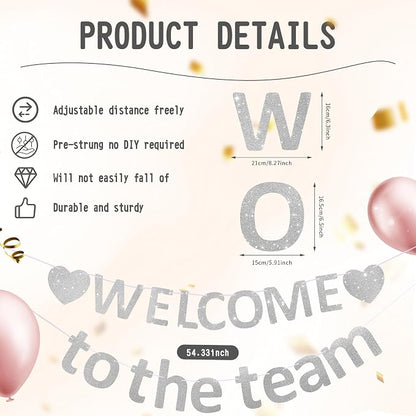 Pre-Strung Glitter Welcome to the Team Banner Welcome Banner Welcome Decorations - Image 3
