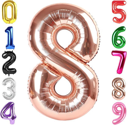 40 In Rose Gold Number 8 Balloon, 8th Birthday Party Decorations by Hadoife