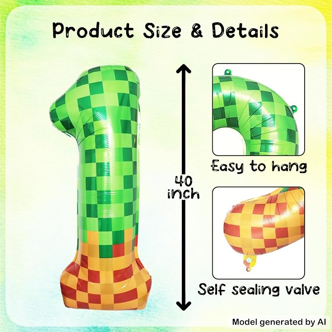 40 Inch Pixel Foil Number 11 Balloon - Image 2
