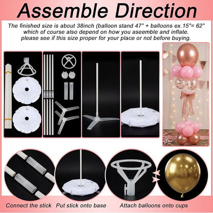 Hollowfly 2 Sets Rose Gold and Pink Balloon Stands - Image 3