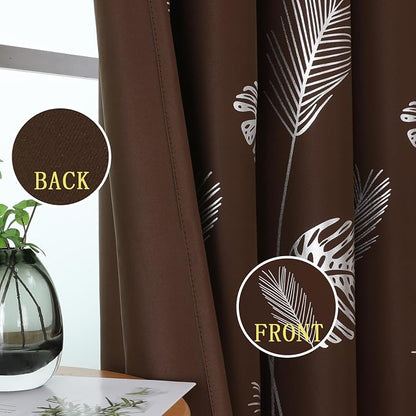 Brown Blackout Curtains for Living Room 96 Inches Long, Room Darkening Energy - Image 3