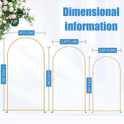 Metal Arch Backdrop Stand Set of 3, Decorative Arch Stand | Easy Assemble - Image 3
