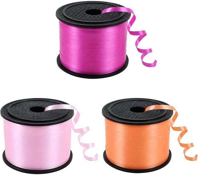 TONIFUL Pink, Deep Pink and Orange Curling Ribbon Balloon String | 300 yards by TONIFUL
