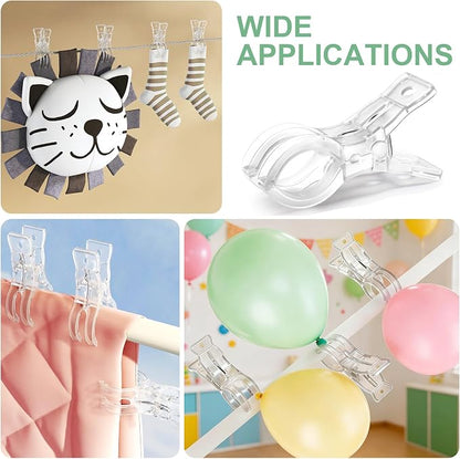 10 PCS Balloon Arch Clips, Plastic Transparent Backdrop Spring Clamps 3.5 Inch - Image 2