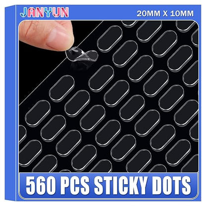 JANYUN 560 Pieces Mounting Putty, Double Sided Clear Dots Sticky by JANYUN