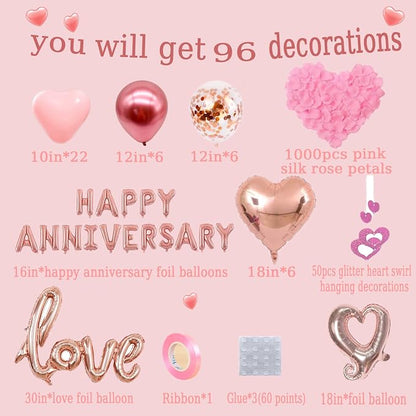 Anniversary Decorations, Happy Anniversary Balloons Banner - Image 3