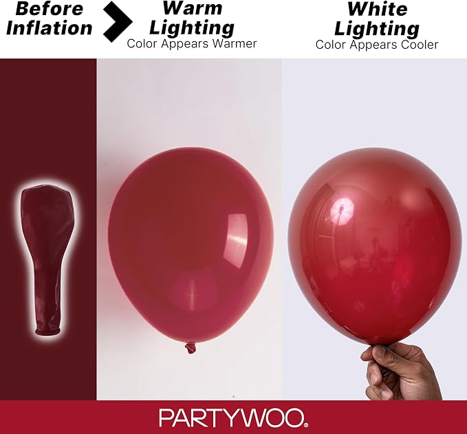 PartyWoo Burgundy Balloons 92 pcs Different Sizes of 18 12 10 5 Inch Dark - Image 3