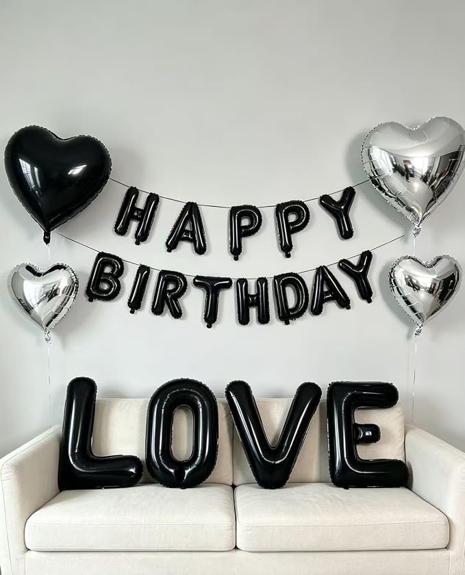 40 Inch Black Letter S Foil Balloon | Large Jumbo Mylar, Helium Alphabet Balloon - Image 7